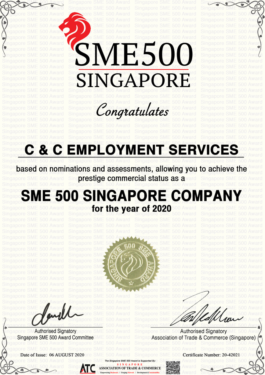 THE SINGAPORE SME 500 AWARD